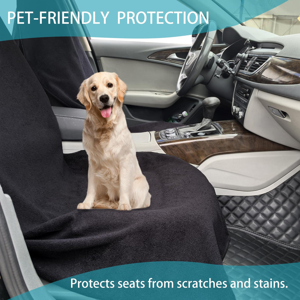 Teuaktty cover on seat showing large coverage, shields headrest to cushion