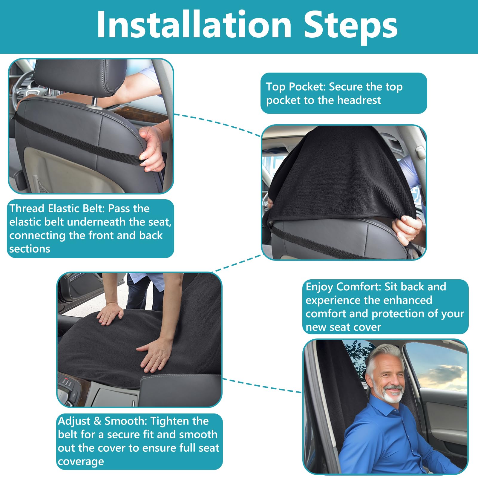 Teuaktty installed in truck seat, wide fit for trucks and SUVs