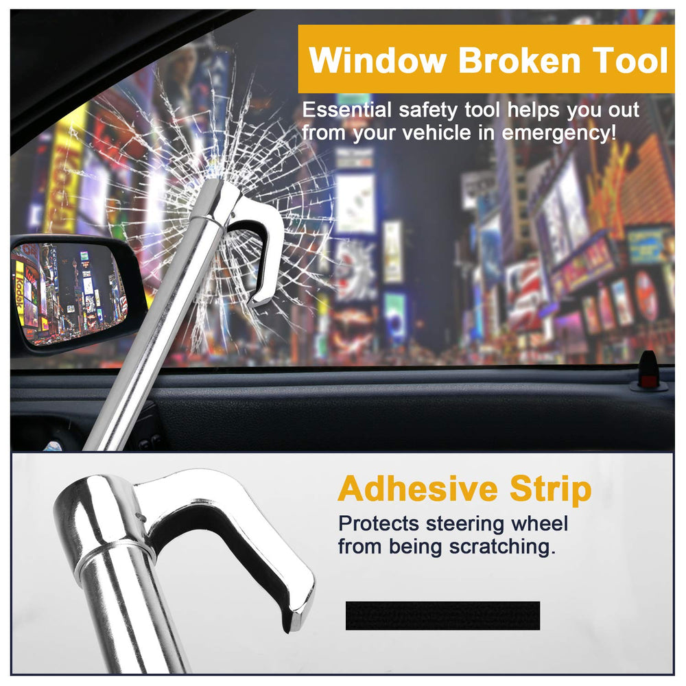 Tevlaphee detail of rubber-covered U-hook protecting steering wheel finish and enhancing grip