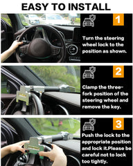Tevlaphee installed on steering wheel showing visible deterrent and easy use benefit