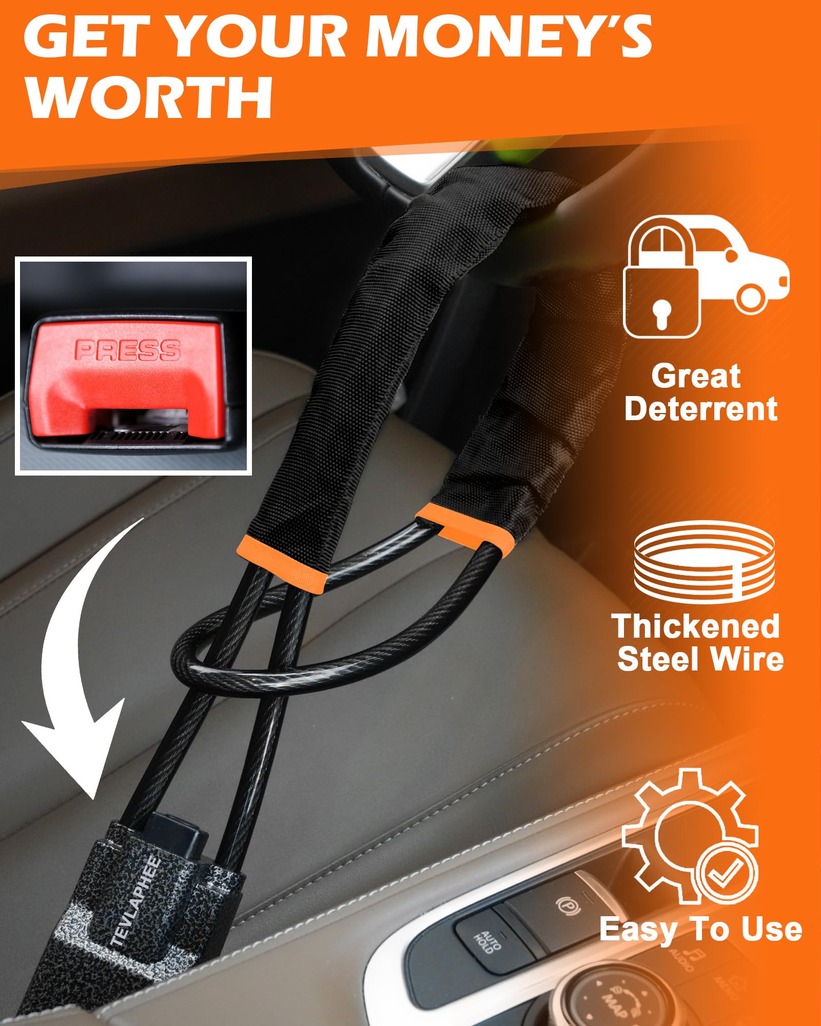 Tevlaphee lifestyle parked car deterrent showing visible protection advantage
