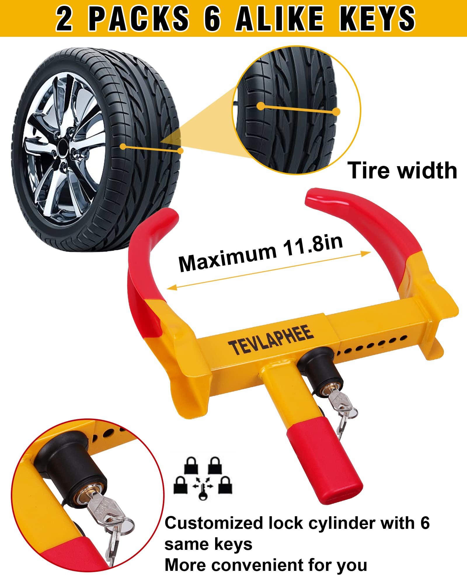 Tevlaphee wheel lock mounted on trailer wheel demonstrating secure immobilization