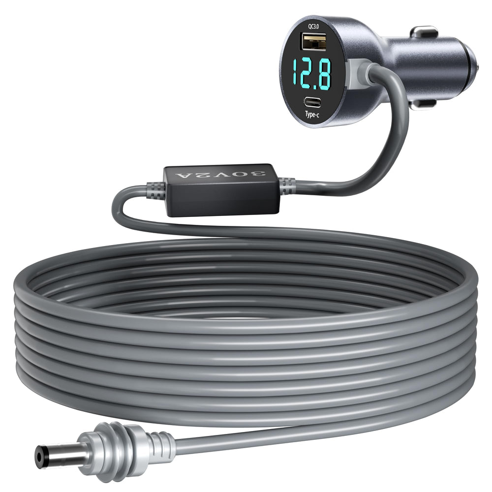 THALASSOTECH adapter front view showing ports and cigarette plug, convenient charging
