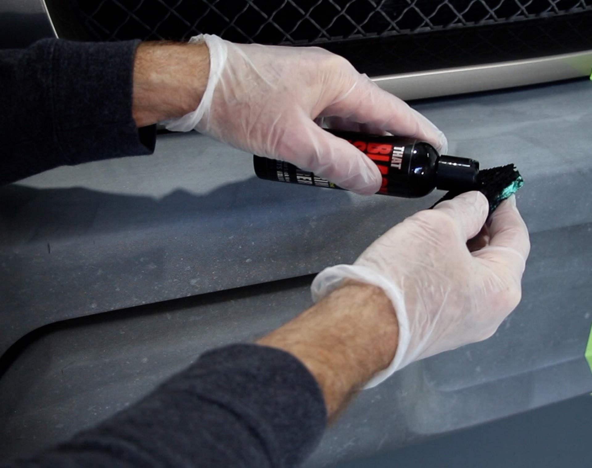 That Stuff on bumper in outdoor lifestyle scene protecting against wash-off benefit
