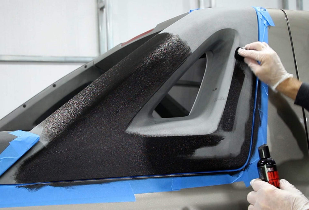 That Stuff on dashboard detail restoring faded plastic to factory black benefit