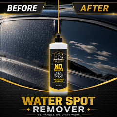 Applying The Mob Chemist No Trace to glass with applicator, removes mineral marks
