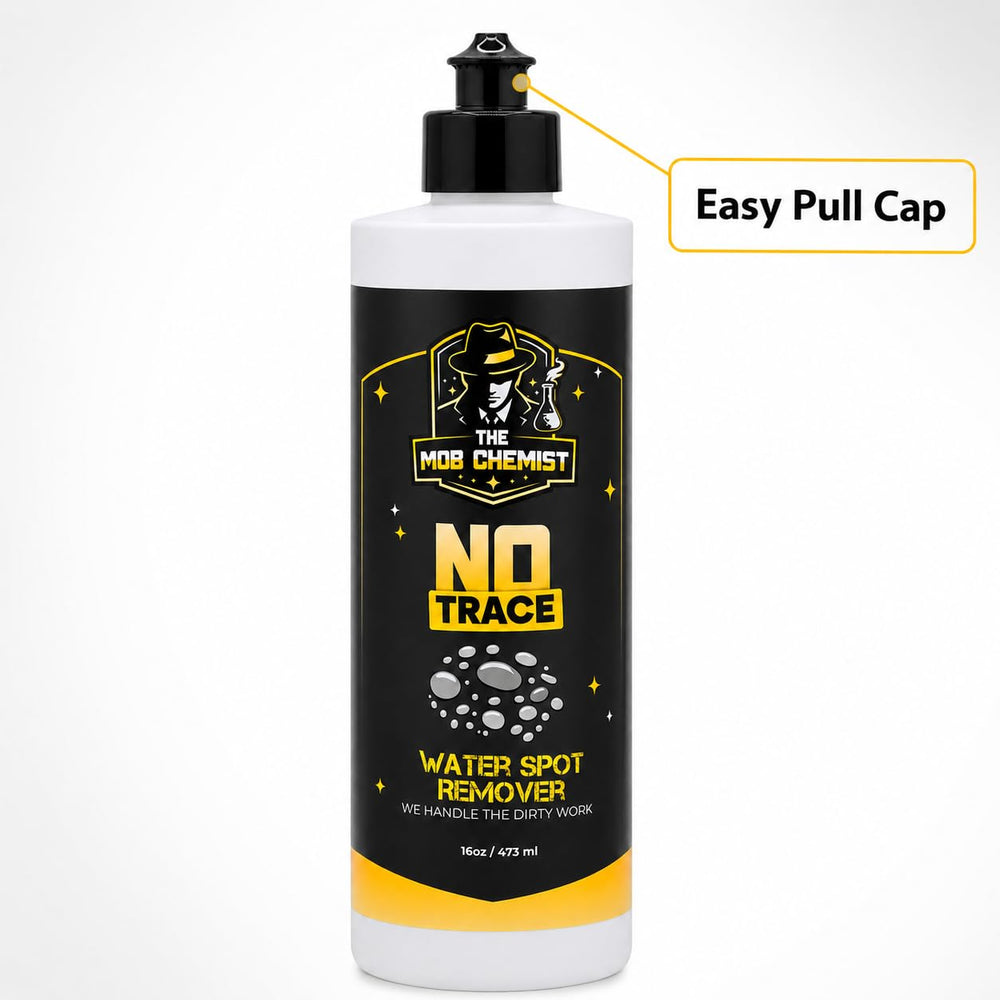 16 fl oz bottle next to hand for scale, The Mob Chemist portable detailing size