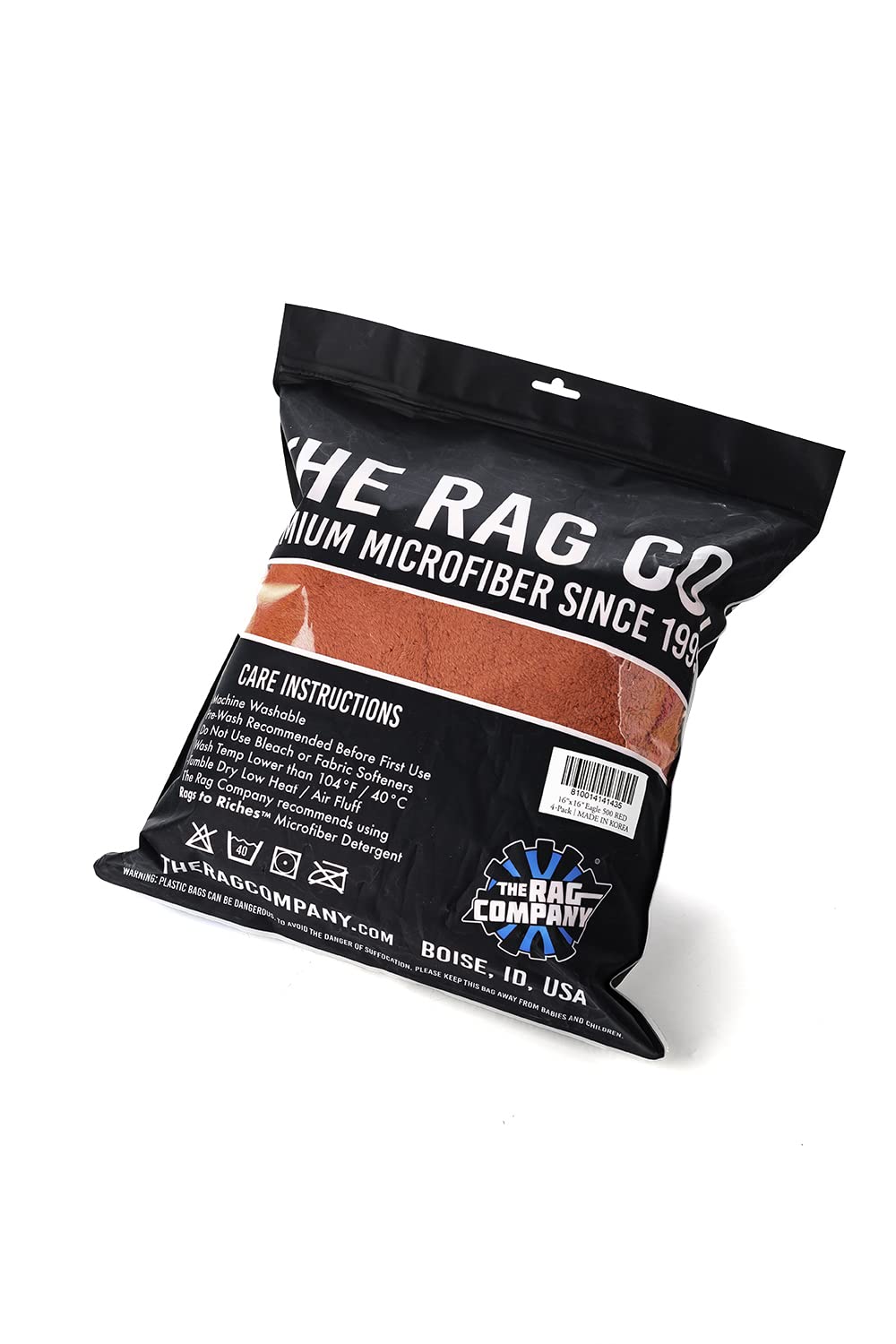 The Rag Company towel used to apply polish, ensuring uniform shine without residue