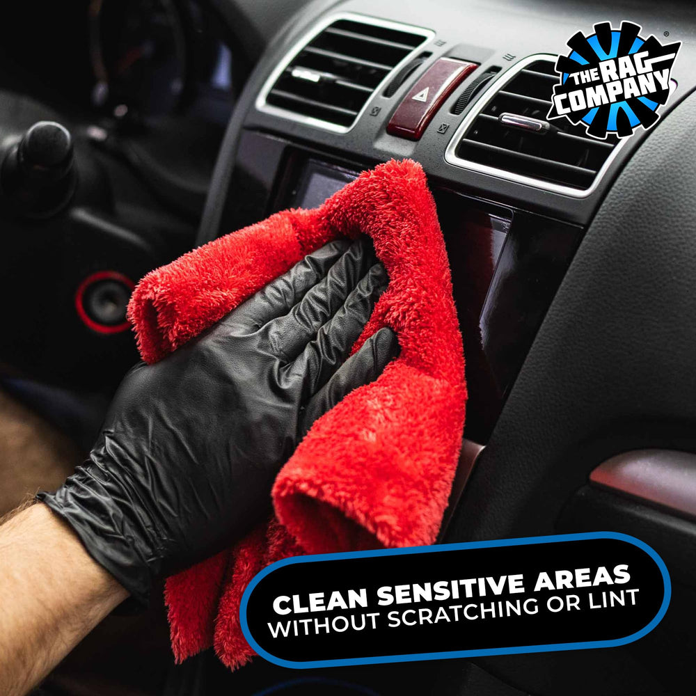 The Rag Company towel in a garage setting, ideal for DIY and pro detailers
