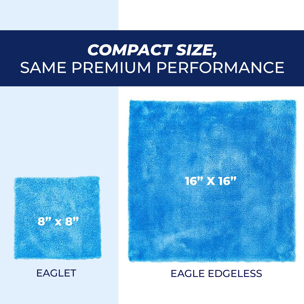 The Rag Company close-up of split microfiber fibers revealing high-density cleaning power