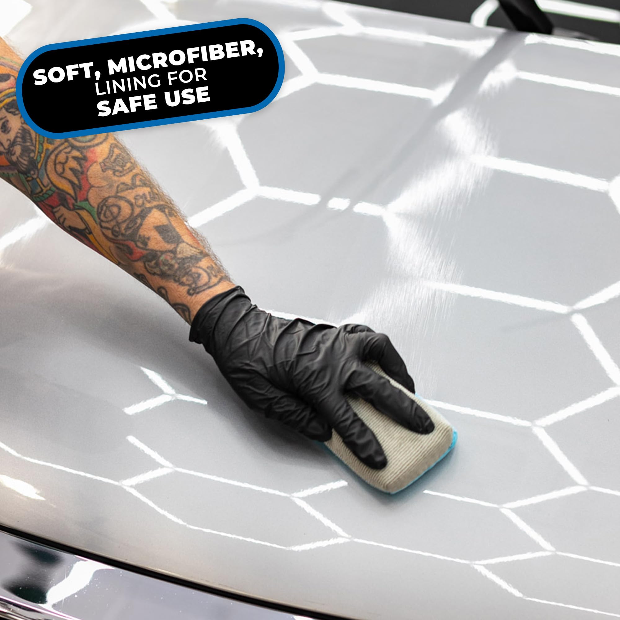The Rag Company pads staged with other detailing tools showing ready-to-use detailing kit