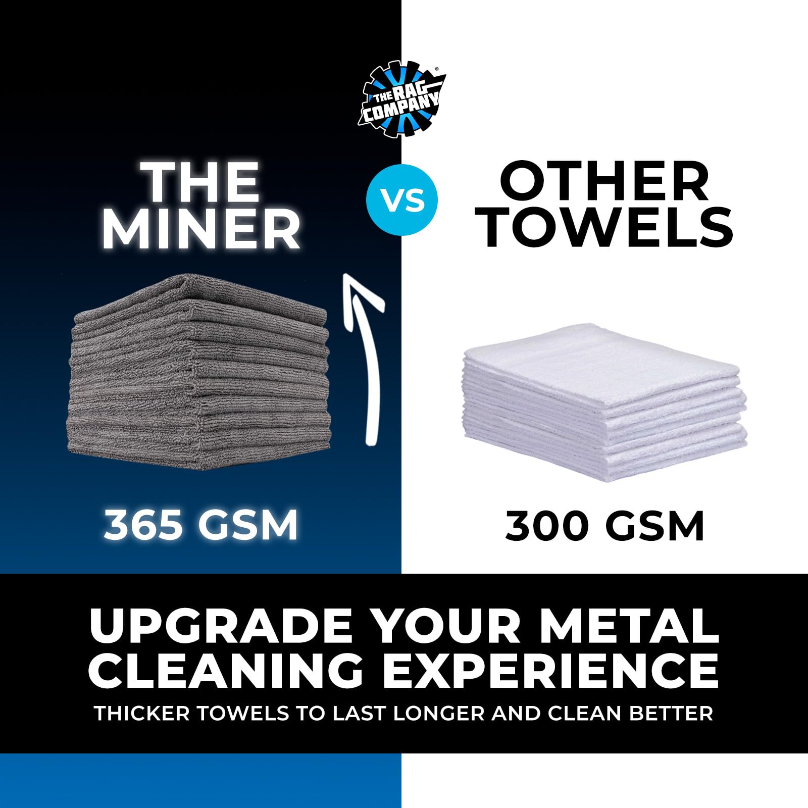 The Rag Company Miner showing both long-pile and short-terry sides for polishing versatility
