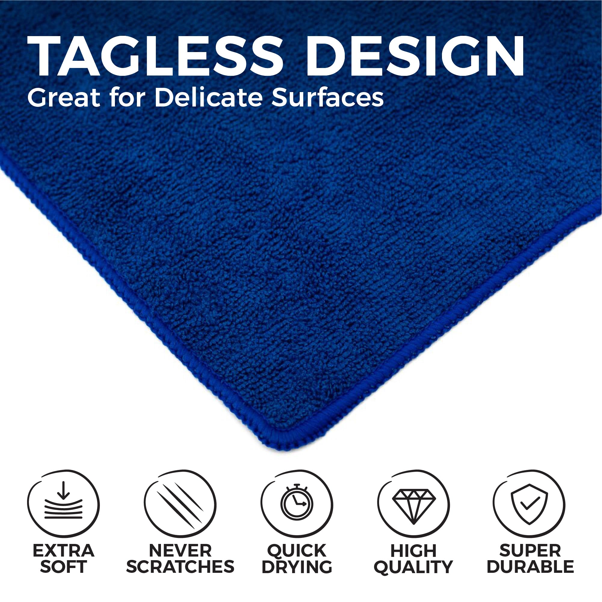 The Rag Company close-up terry fabric texture showing dense fibers for high absorbency