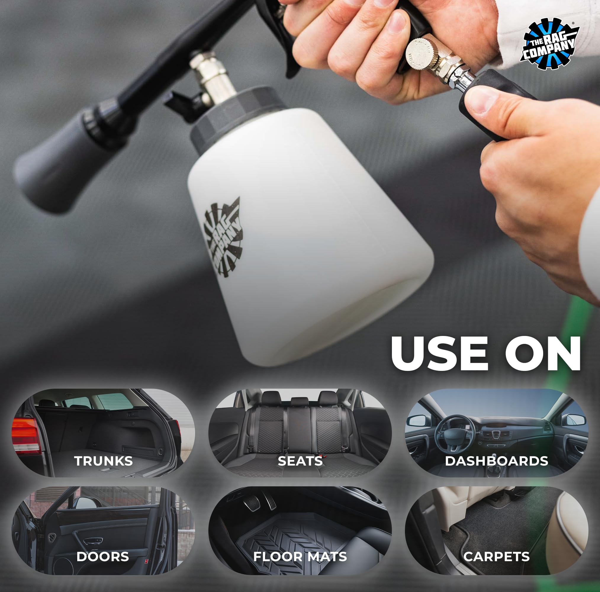 The Rag Company Ultra AIR Blaster Plus 1,000 ml bottle and storage lid for long runs