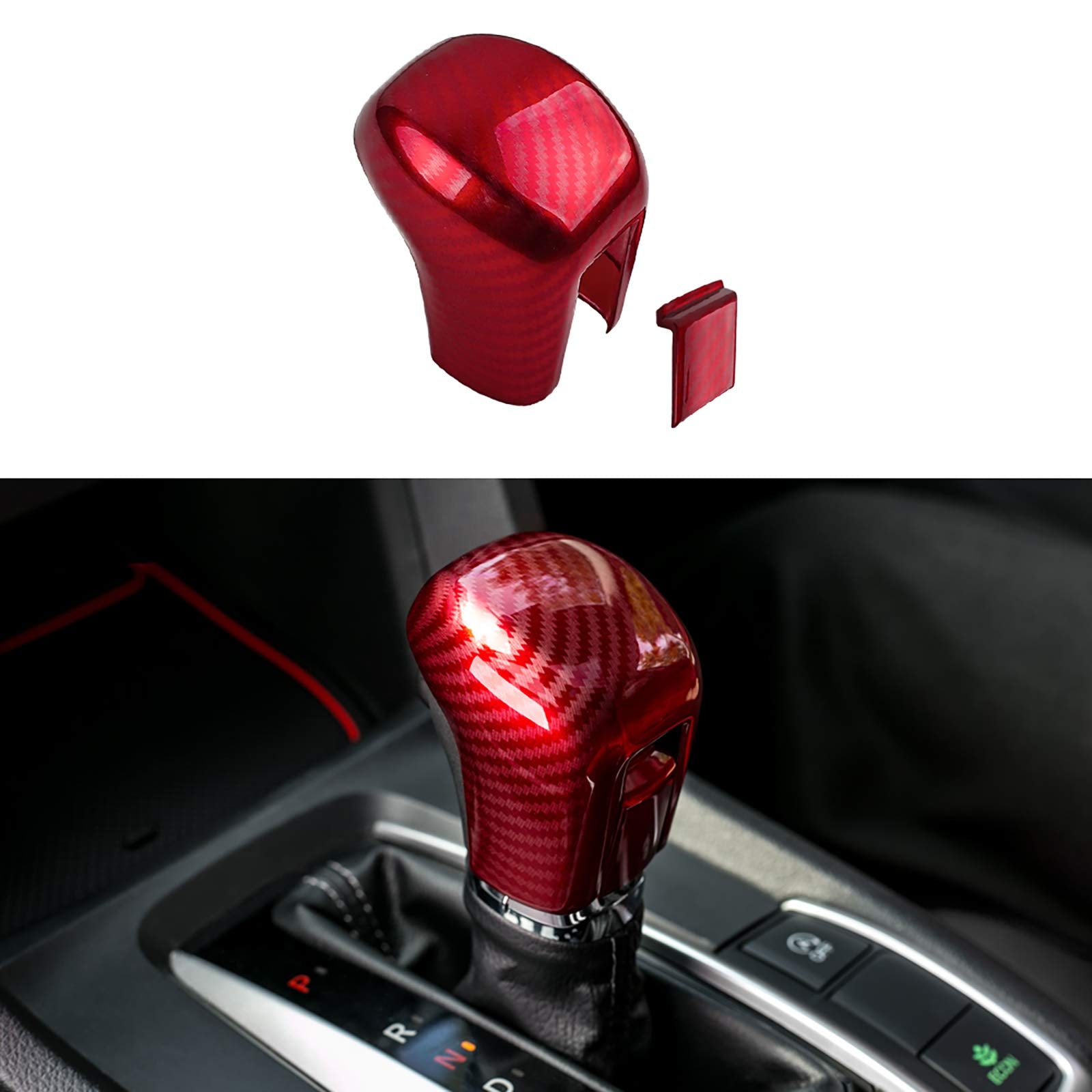 Thenice front view knob cover showing clean carbon fiber look and upgraded style