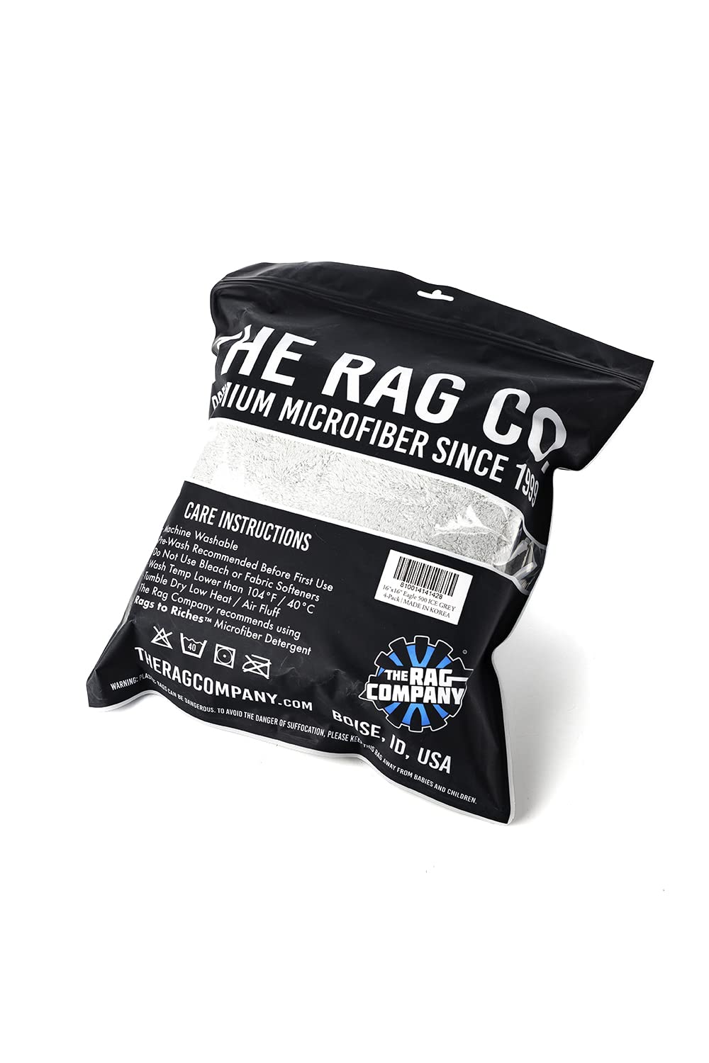 The Rag Company towel held in hand for controlled buffing with comfort