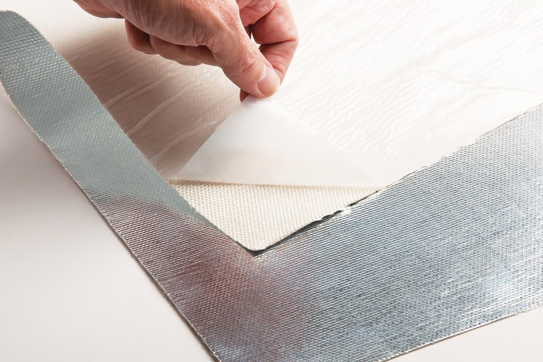 Thermo-Tec adhesive-back closeup demonstrating secure peel-and-stick bond
