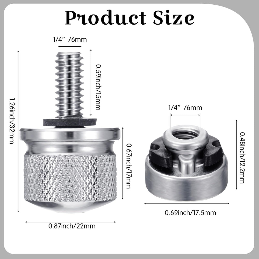 Therwen close-up of knurled bolt head offering easy hand-grip installation