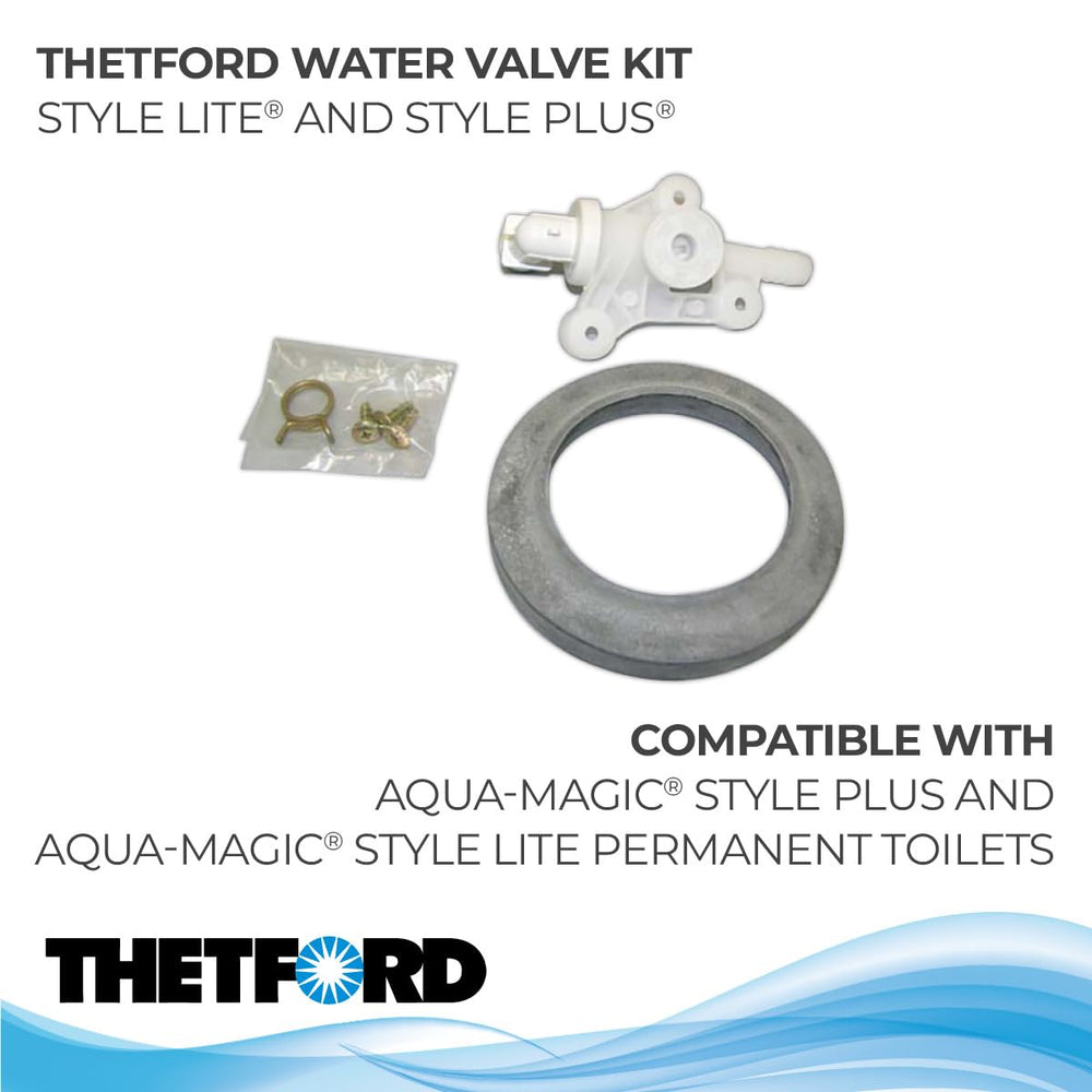 Thetford valve assembly close-up highlighting precision fit and reliable flow