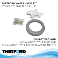 Thetford valve assembly close-up highlighting precision fit and reliable flow