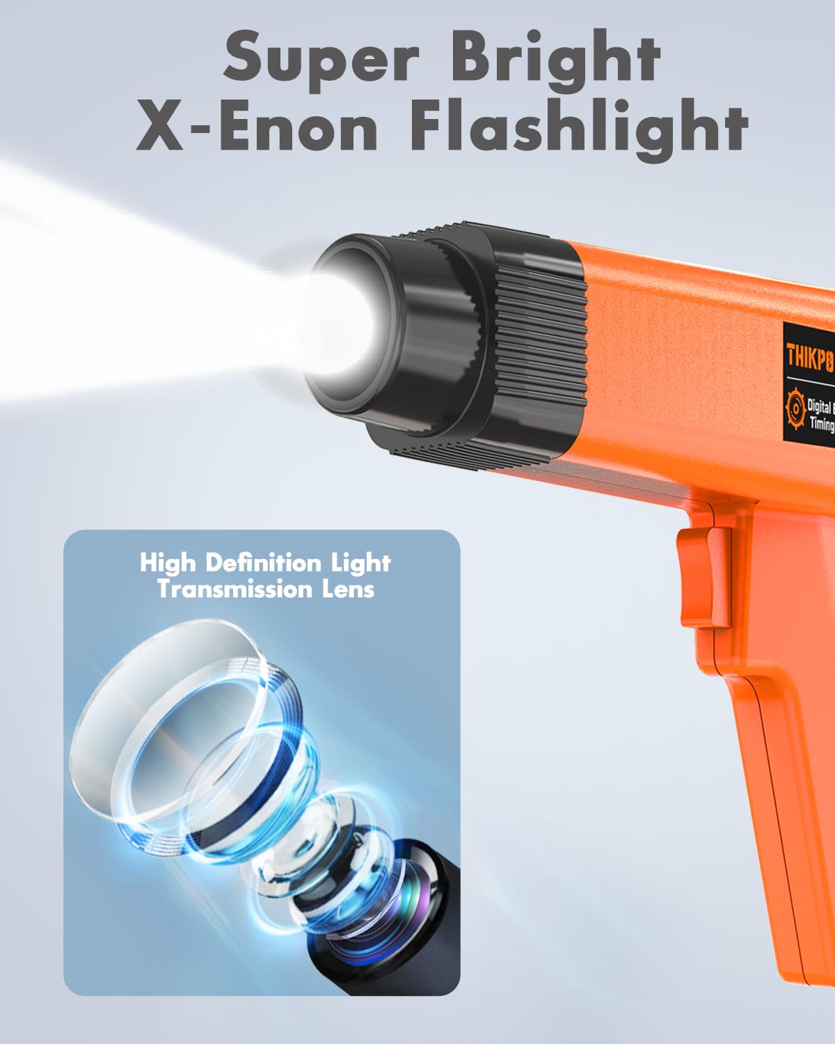 THIKPO side profile highlighting ergonomic grip and tactile buttons for one-handed use