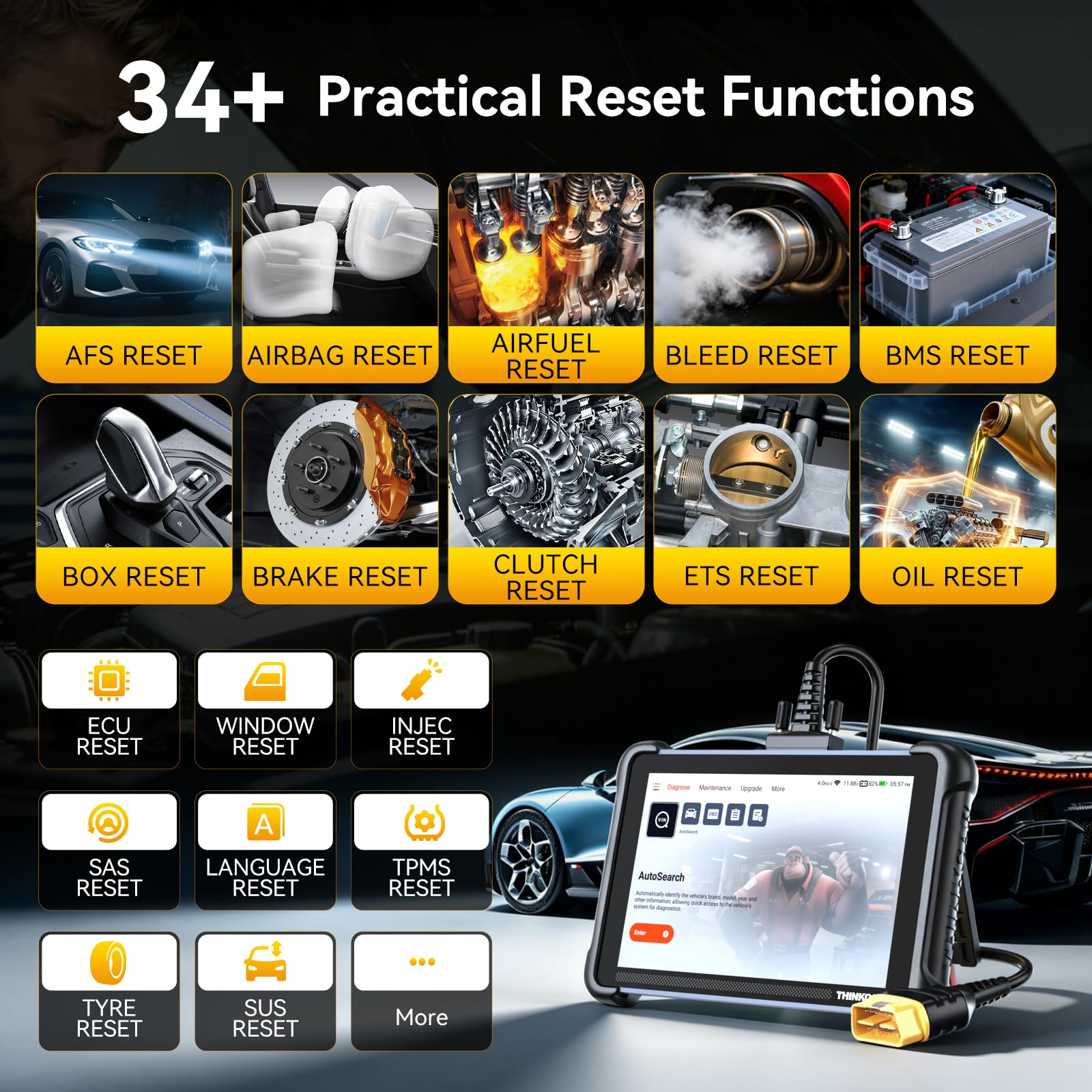 thinkcar ports and cable view showing wired connection reliability and compatibility