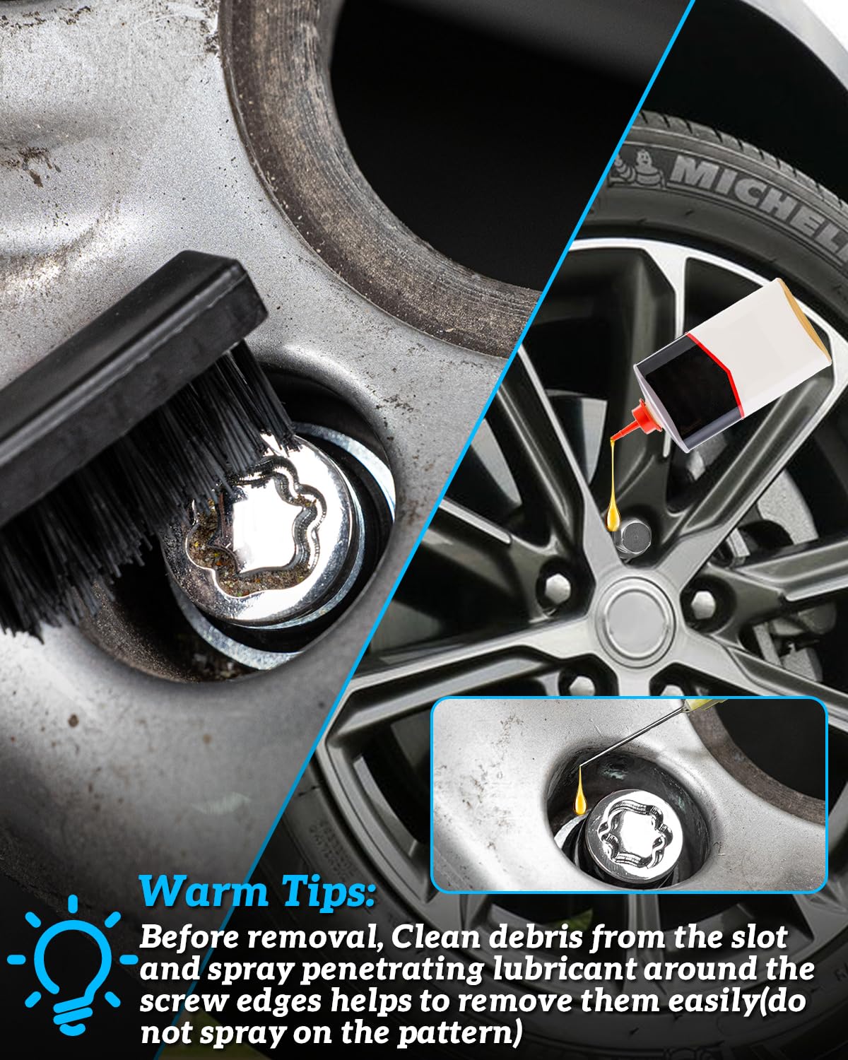 Thinkpro adapter fitted on wheel nut, enabling fast removal benefit