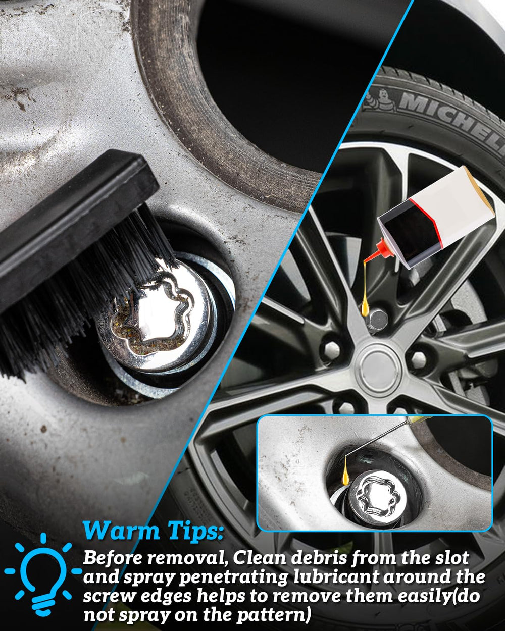 Thinkpro adapter fitted on wheel nut, enabling fast removal benefit