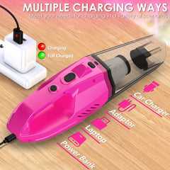 THINKWORK handheld vacuum close-up highlighting 8000Pa motor and compact design benefit