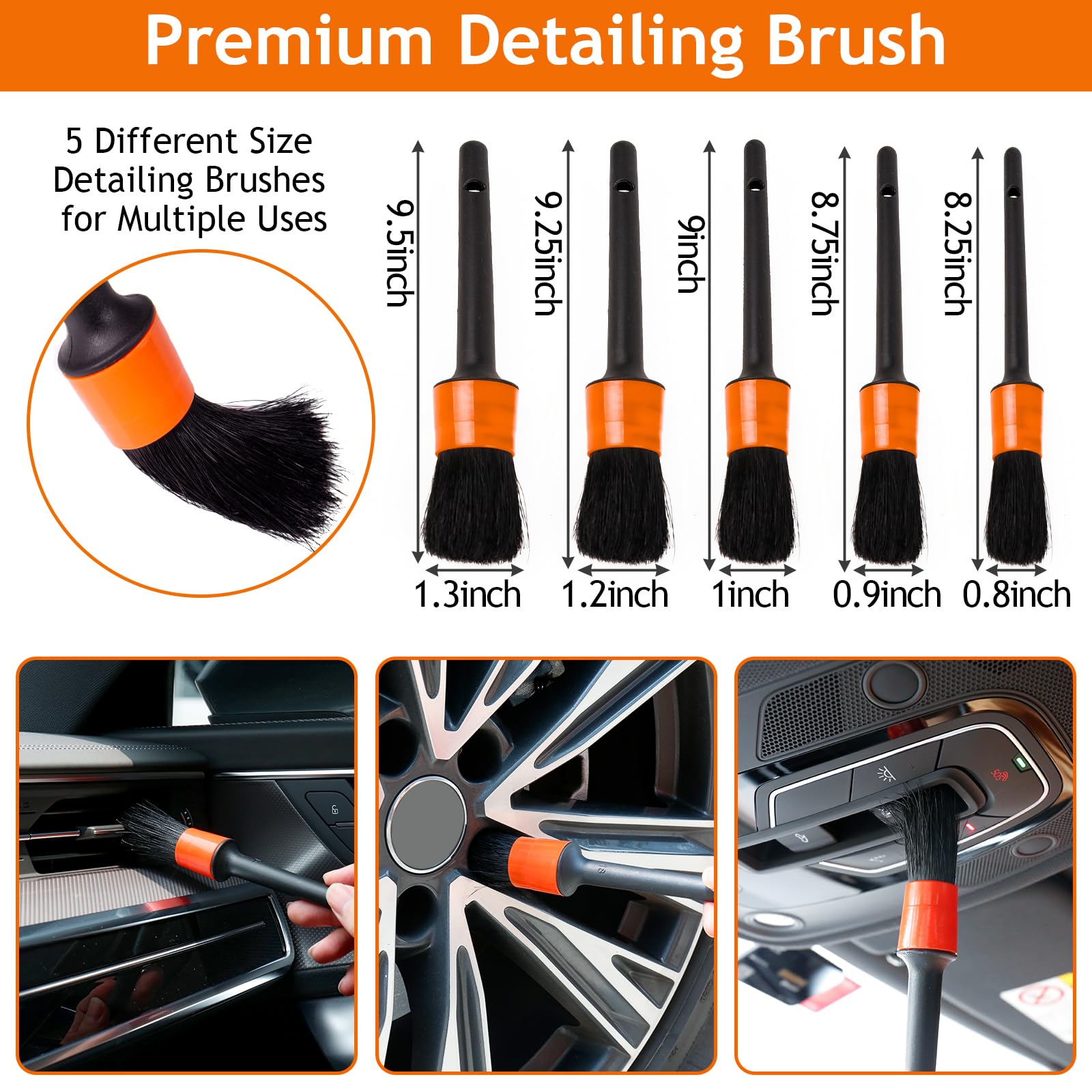 THINKWORK assorted detail brushes fanned out for precise crevice cleaning