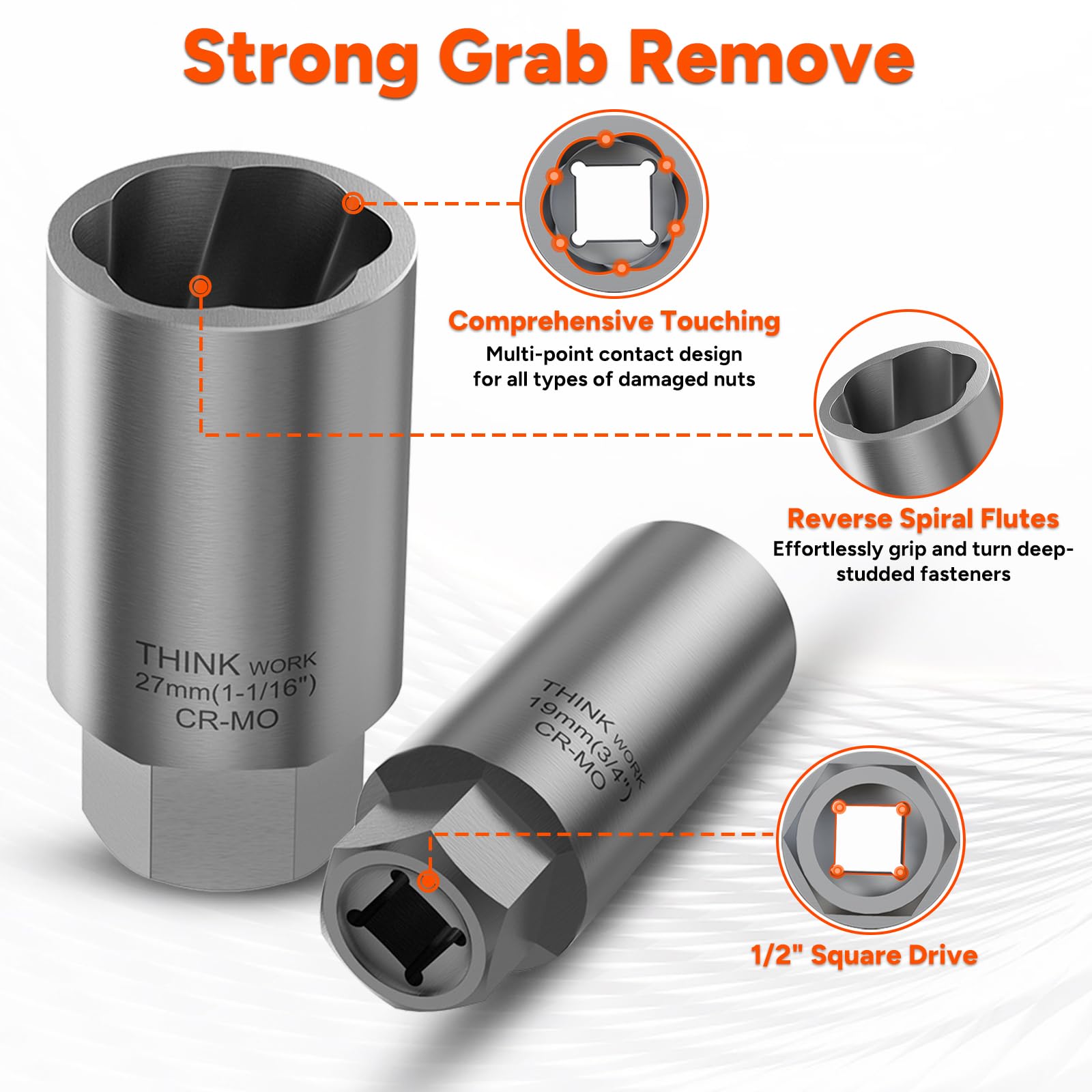 THINKWORK extractor bar with 1/2" drive compatibility for heavy torque