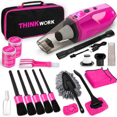 THINKWORK front packaging showing full pink car detailing kit, organizes tools neatly