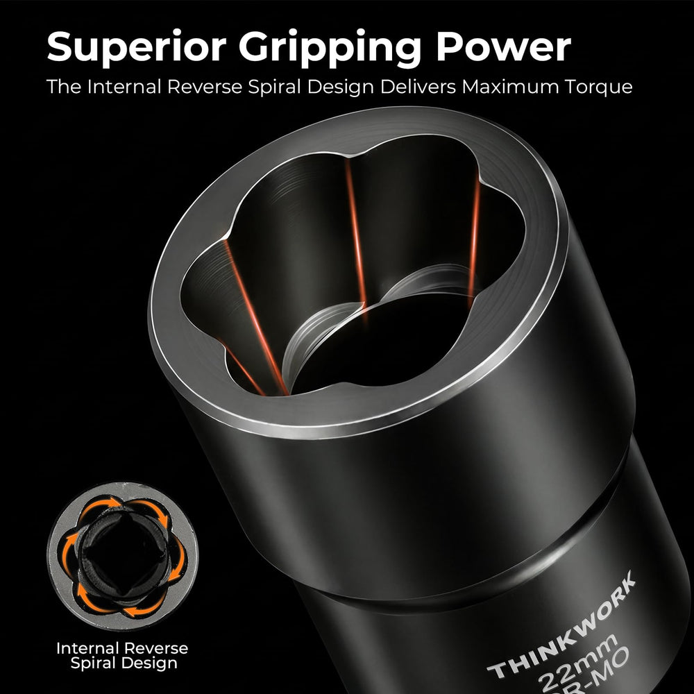 THINKWORK macro of reverse spiral internal thread showing superior grip benefit