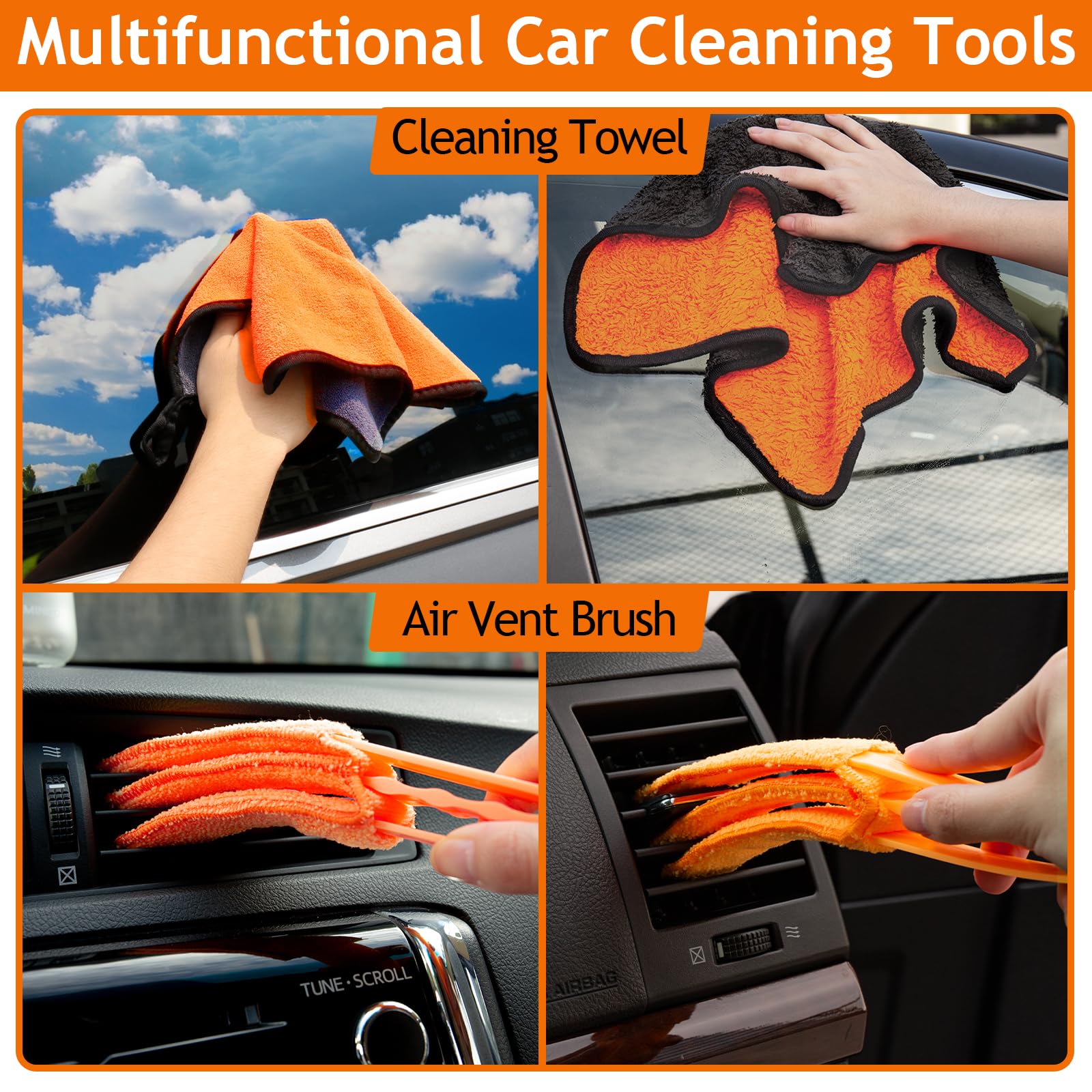 THINKWORK microfiber towel with watering can for gentle surface rinsing
