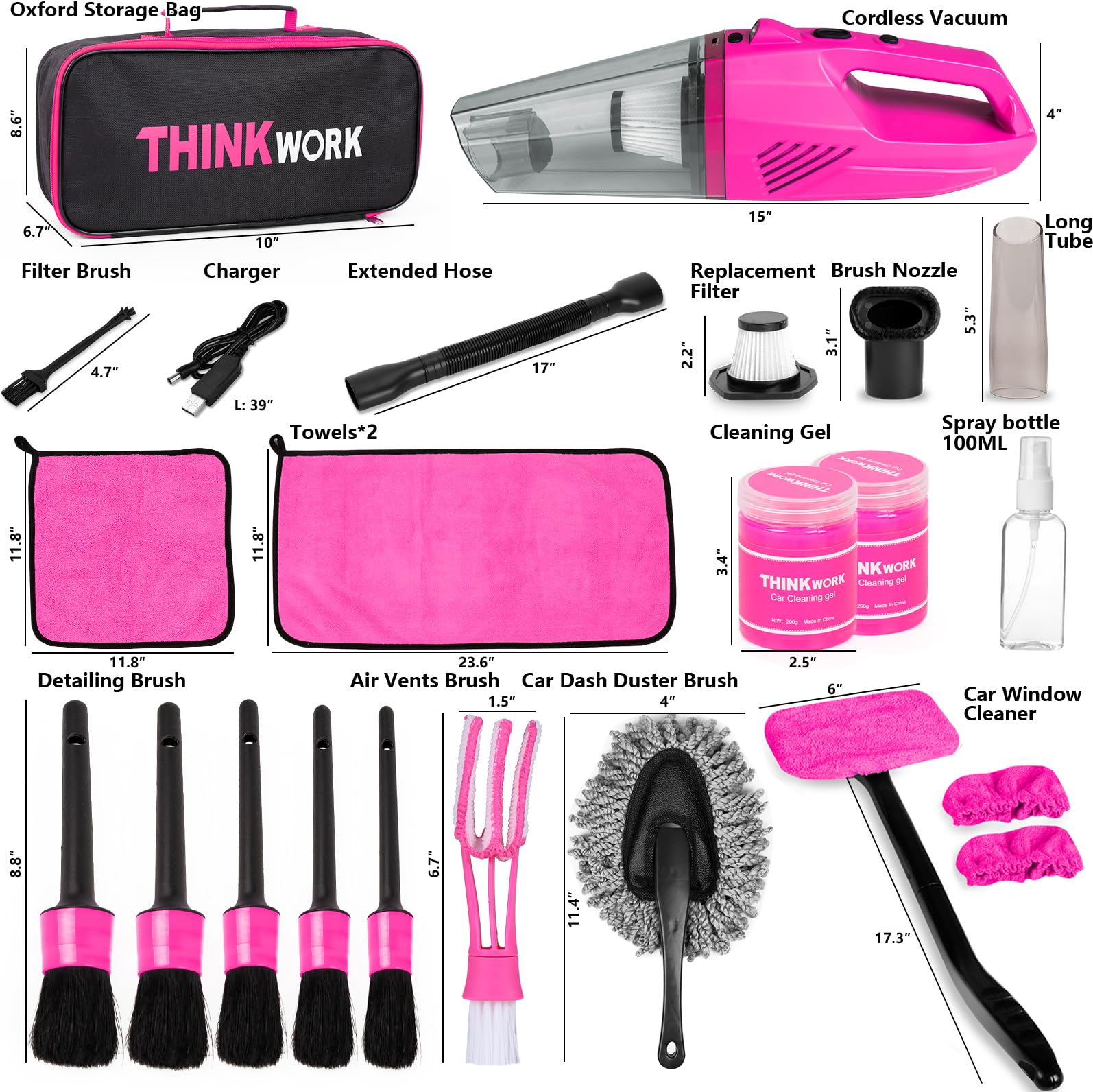 THINKWORK vacuum being used on a car seat to remove crumbs and pet hair benefit