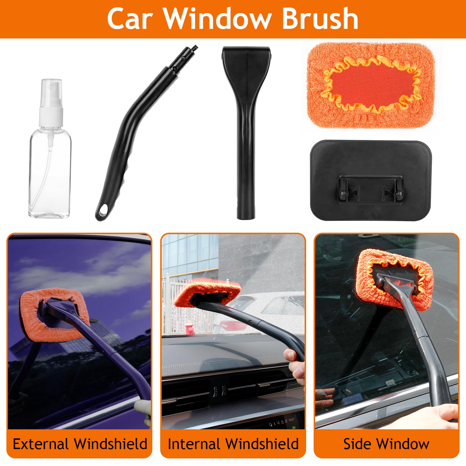 THINKWORK windshield tool close-up with swivel head for streak-free glass