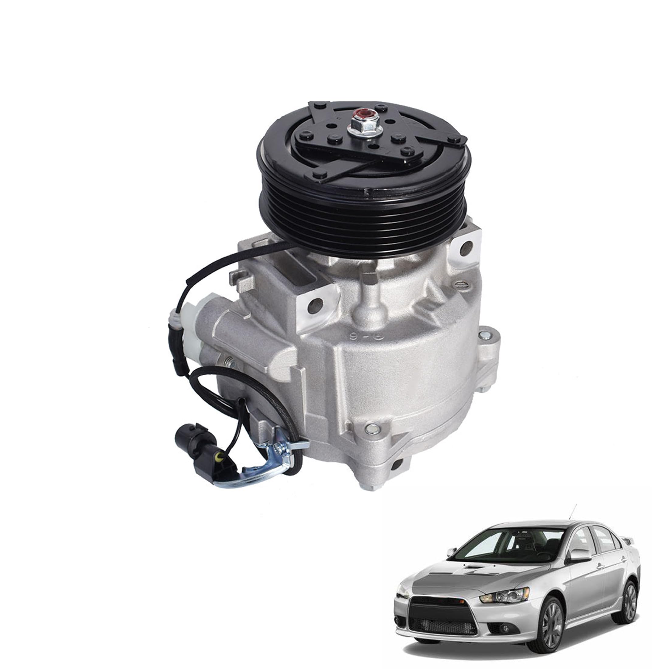 Thomletha AC compressor front view showing complete assembly and fitment benefit