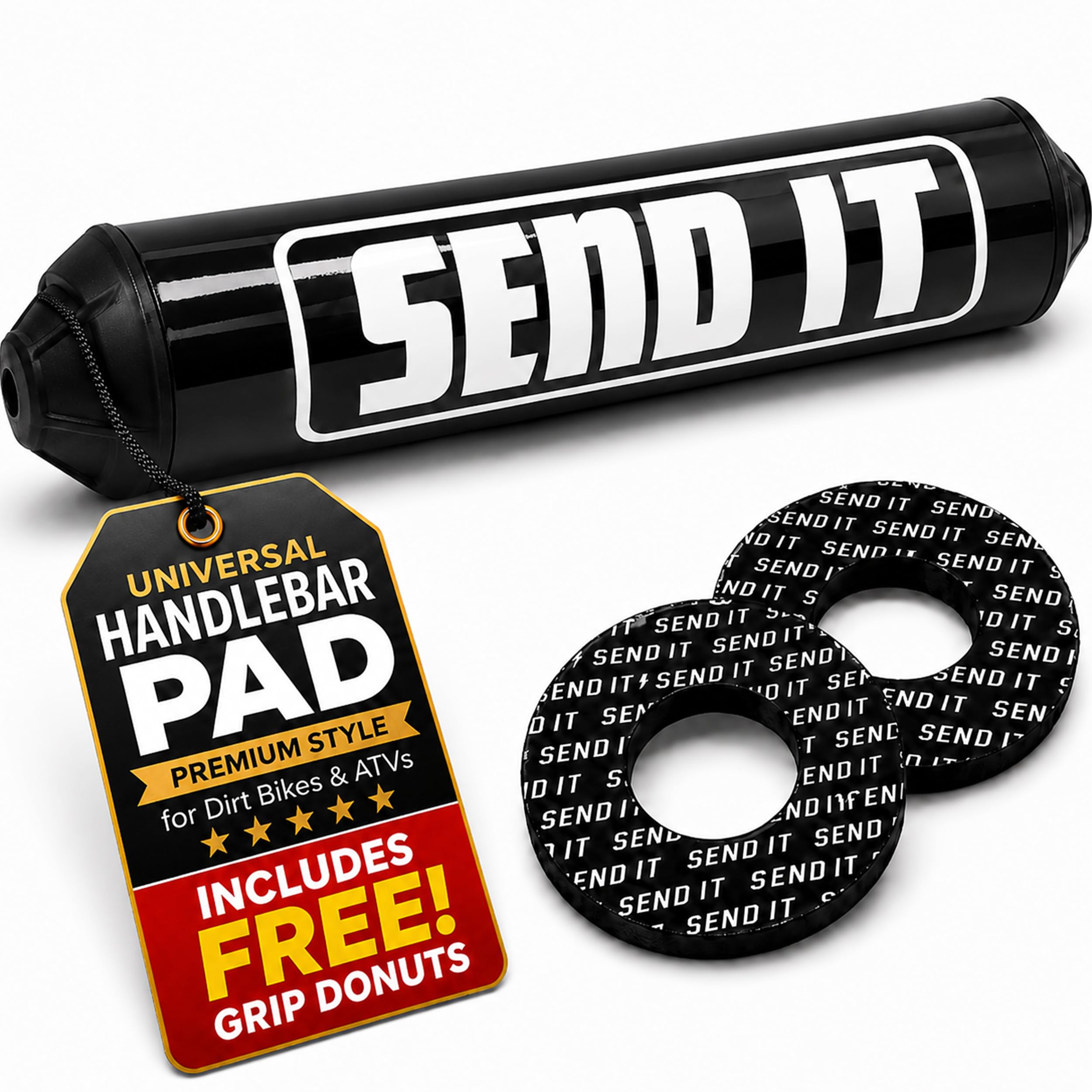ThrottlePak SEND IT handlebar pad front packaging showing design and protection