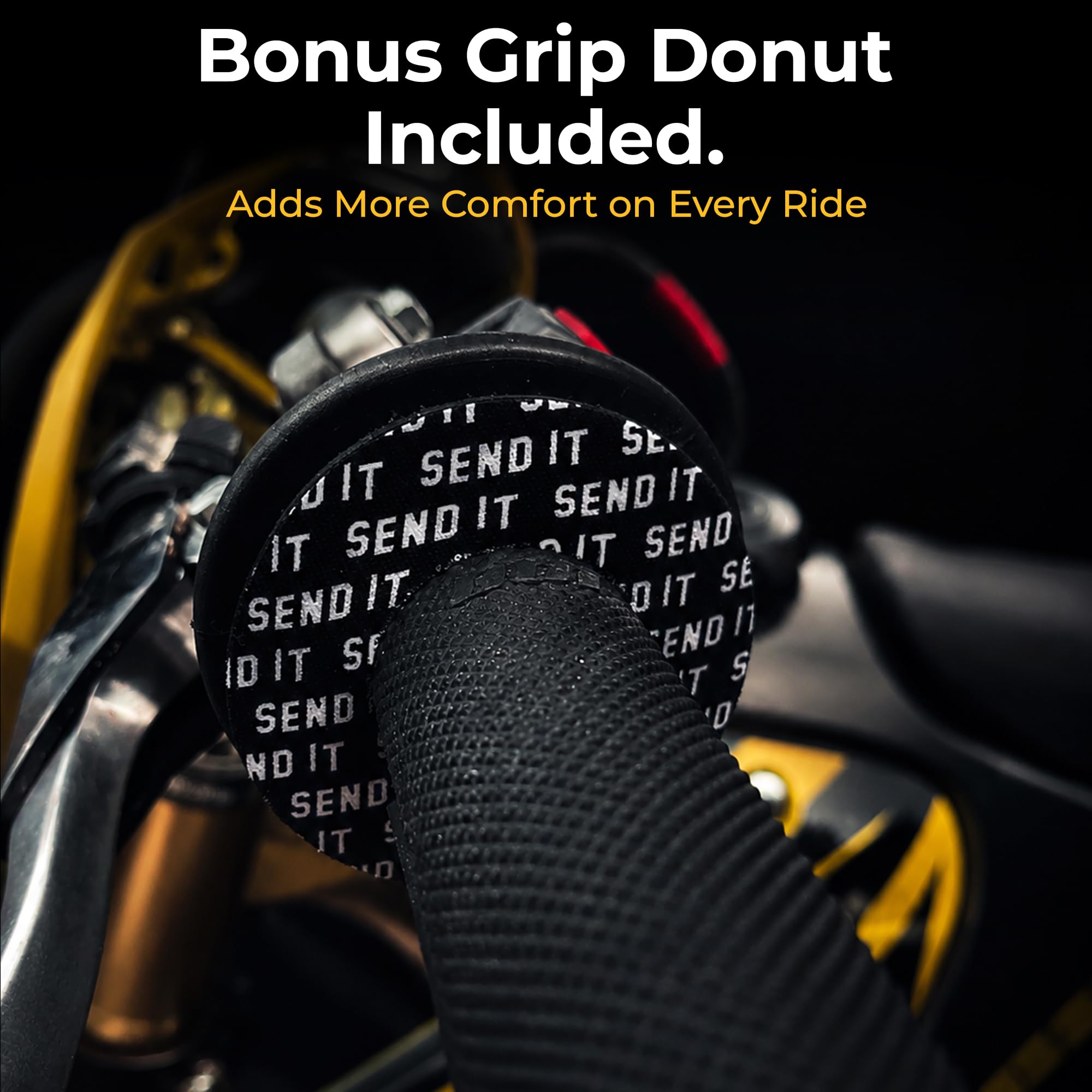 ThrottlePak black grip donuts included with pad showing improved comfort and control