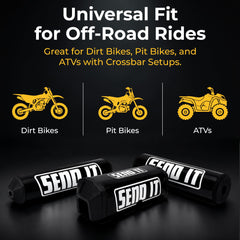 ThrottlePak SEND IT pad fitted to an ATV crossbar showing universal compatibility