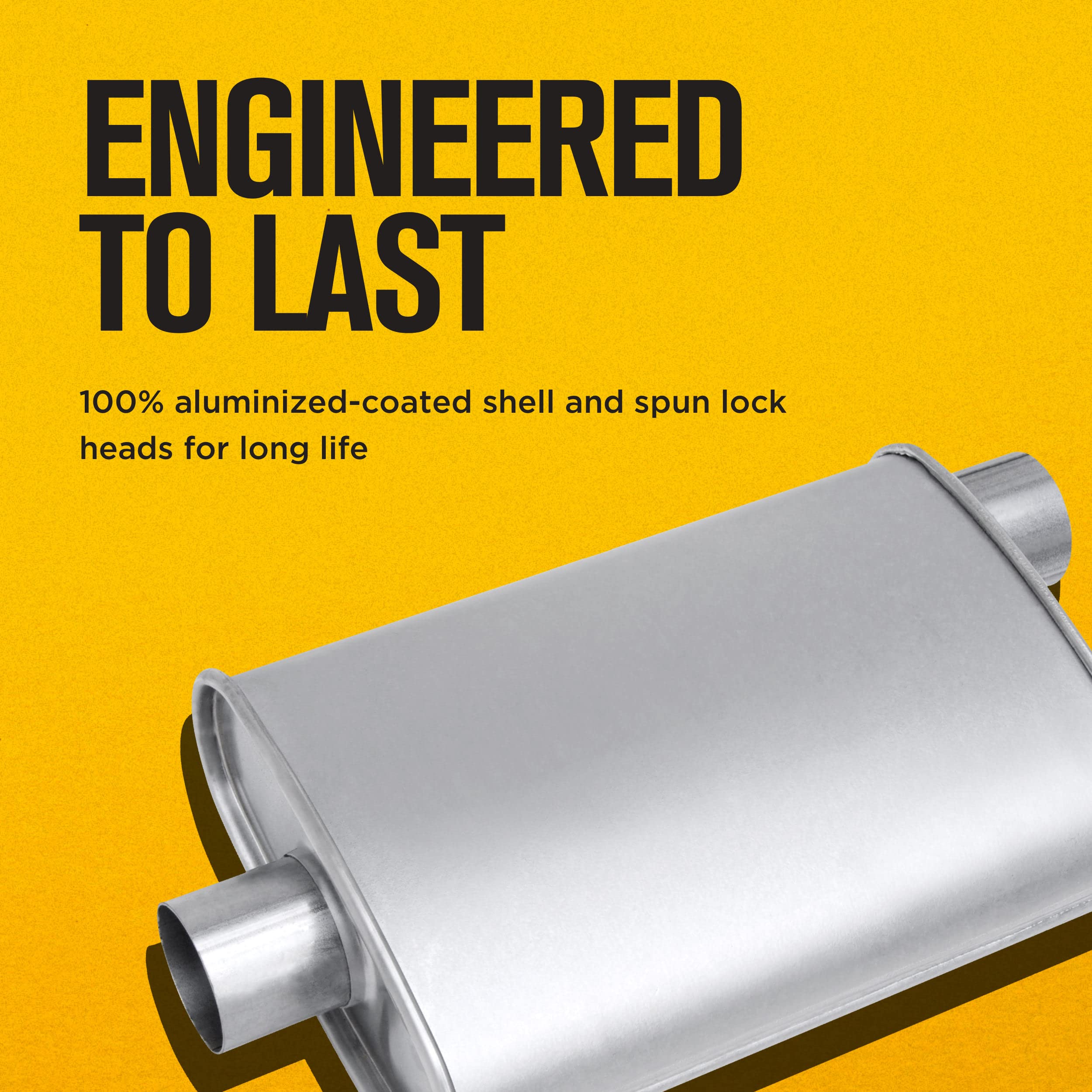 Thrush Turbo muffler installed under a vehicle, demonstrating fitment and performance upgrade benefit