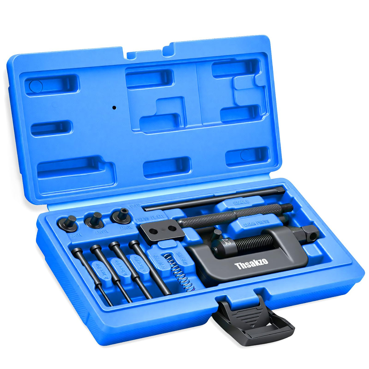 Thsakzo tool kit front layout showing all 15 pieces and organized case for easy transport