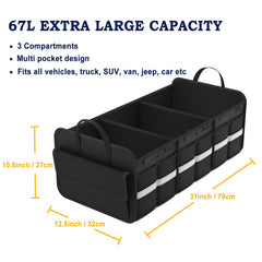 THXEVER top view displaying three compartments for sorted cargo convenience