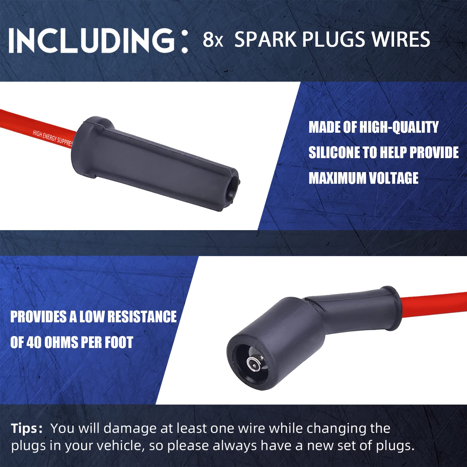 TICANEE spark plug wire boot detail showing secure connection benefit