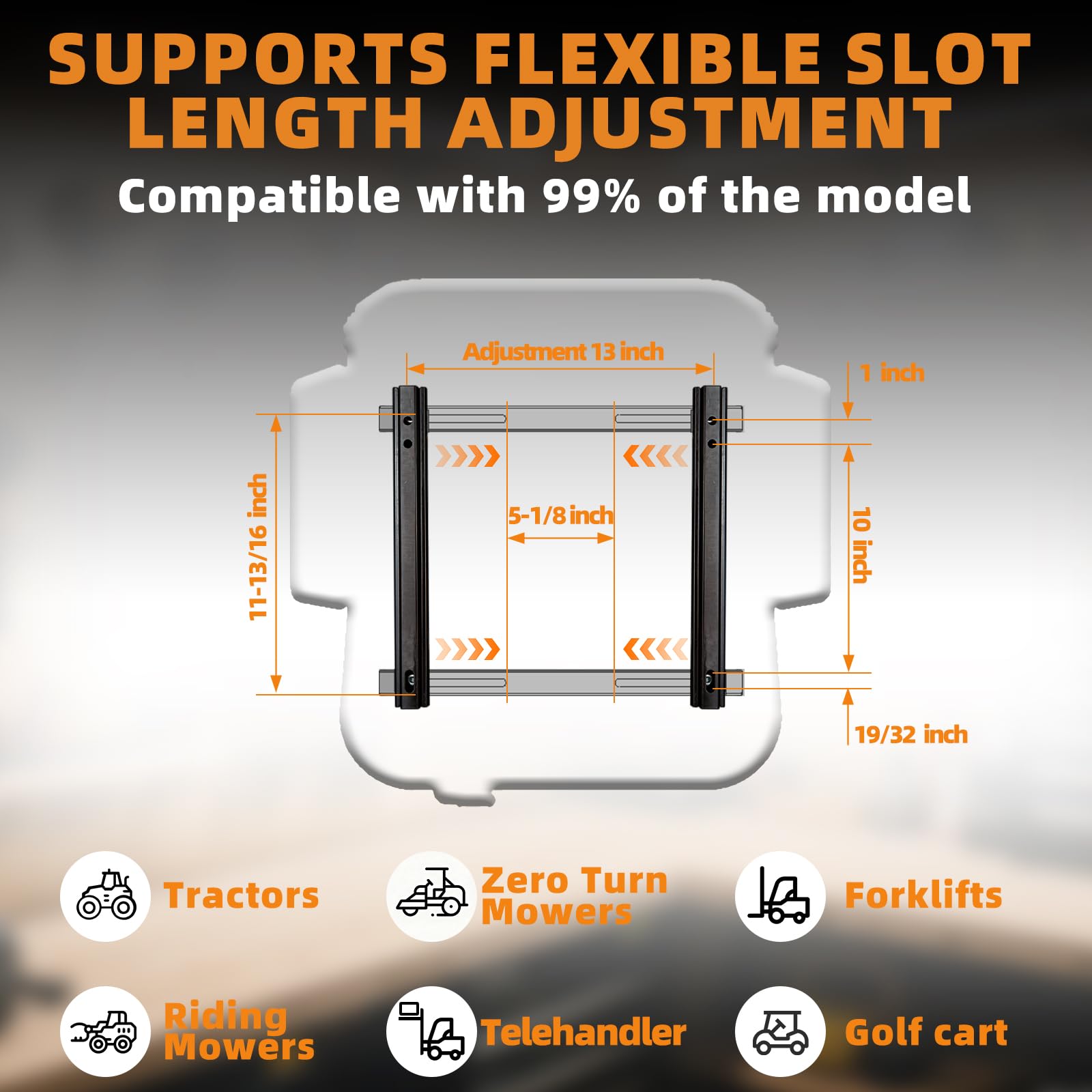 TICSEA mounting rail and hole pattern demonstrating adjustable fit for many models