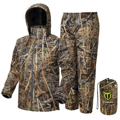 TIDEWE front view jacket and pants showing waterproof protection and coverage