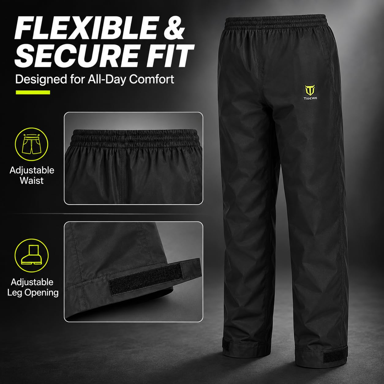 TIDEWE jacket pocket and water-resistant zipper keeping essentials safe