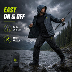 TIDEWE rain suit seam and SBS zipper close-up highlighting waterproofing