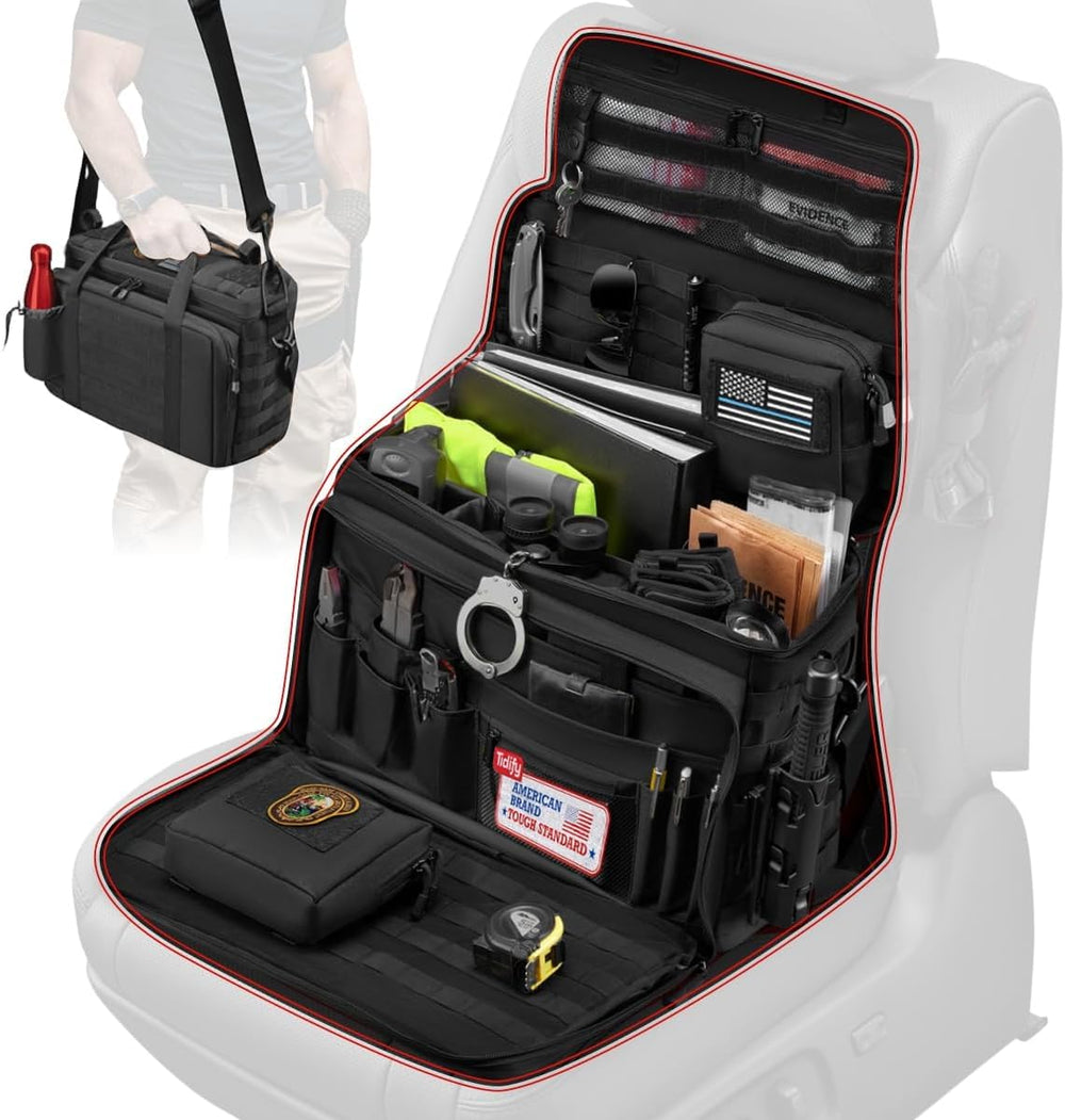 Tidify patrol bag front view showing organized pockets and quick access
