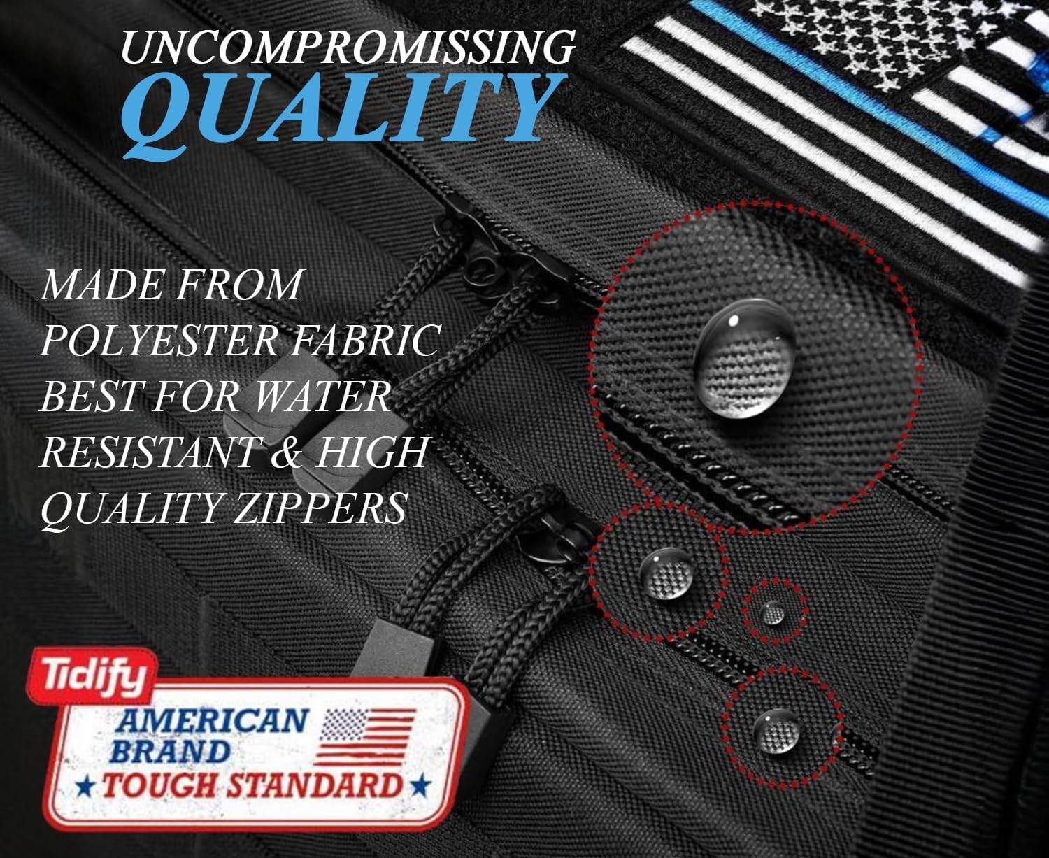 Tidify MOLLE webbing detail allowing modular accessory attachment